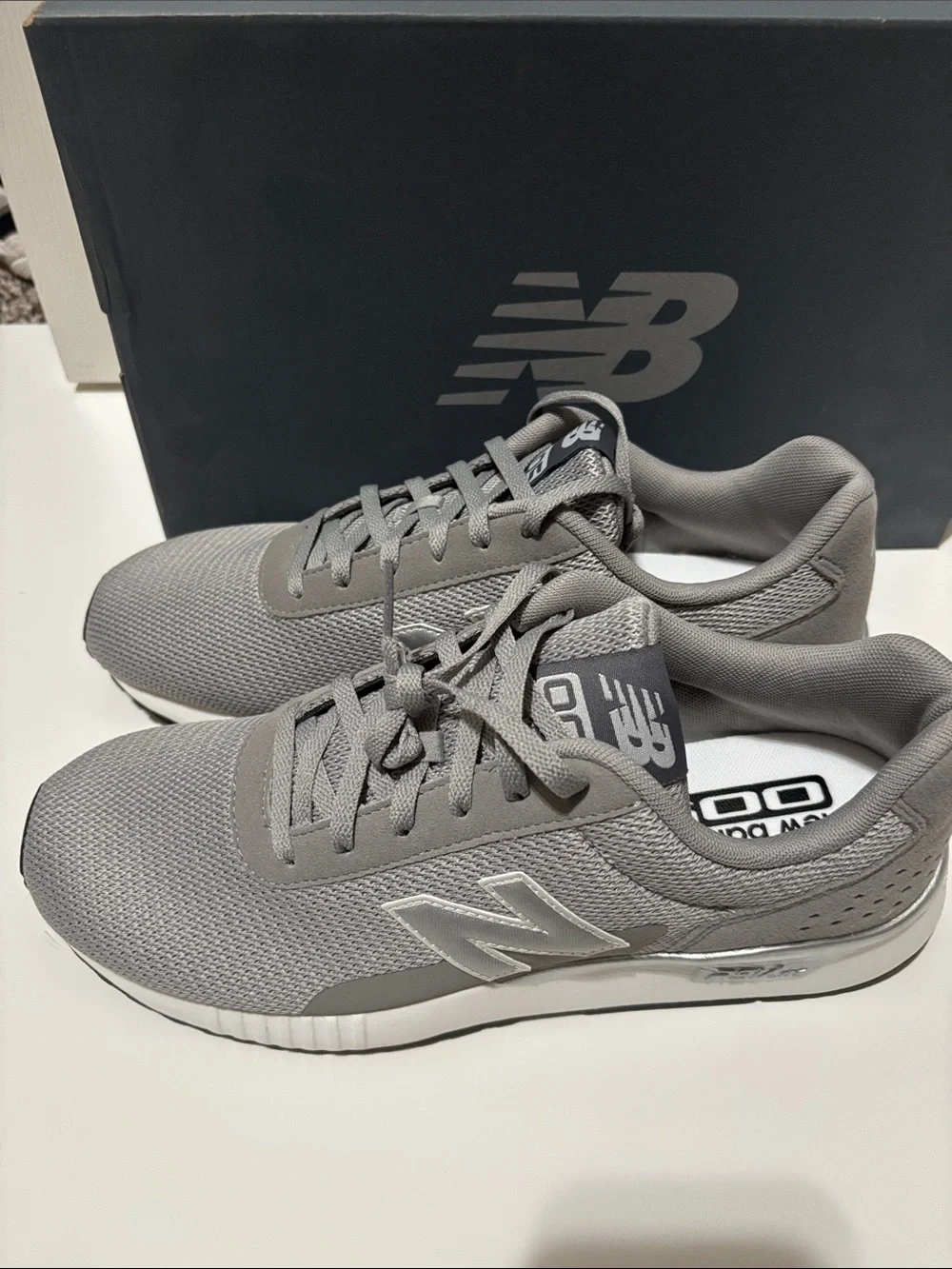 New Balance Light Gray Mesh Running Shoes